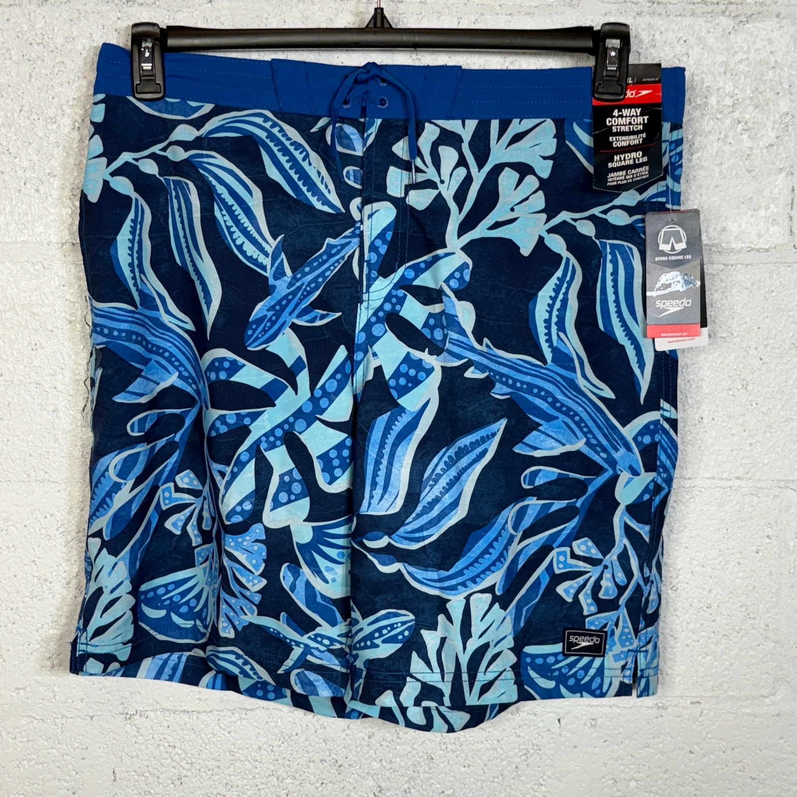 Speedo Men's Print Bondi Basin 20" Boardshorts Peacoat Blue, Xl $62